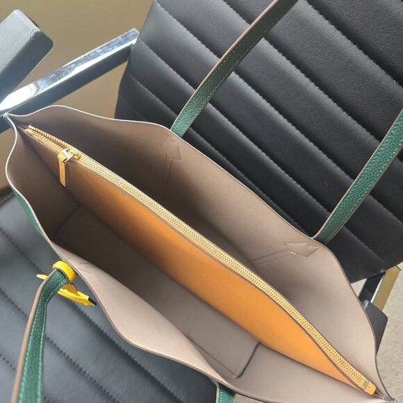 Tory Burch large perry tote green and gold NDSU Packers colors - Picture 5 of 6